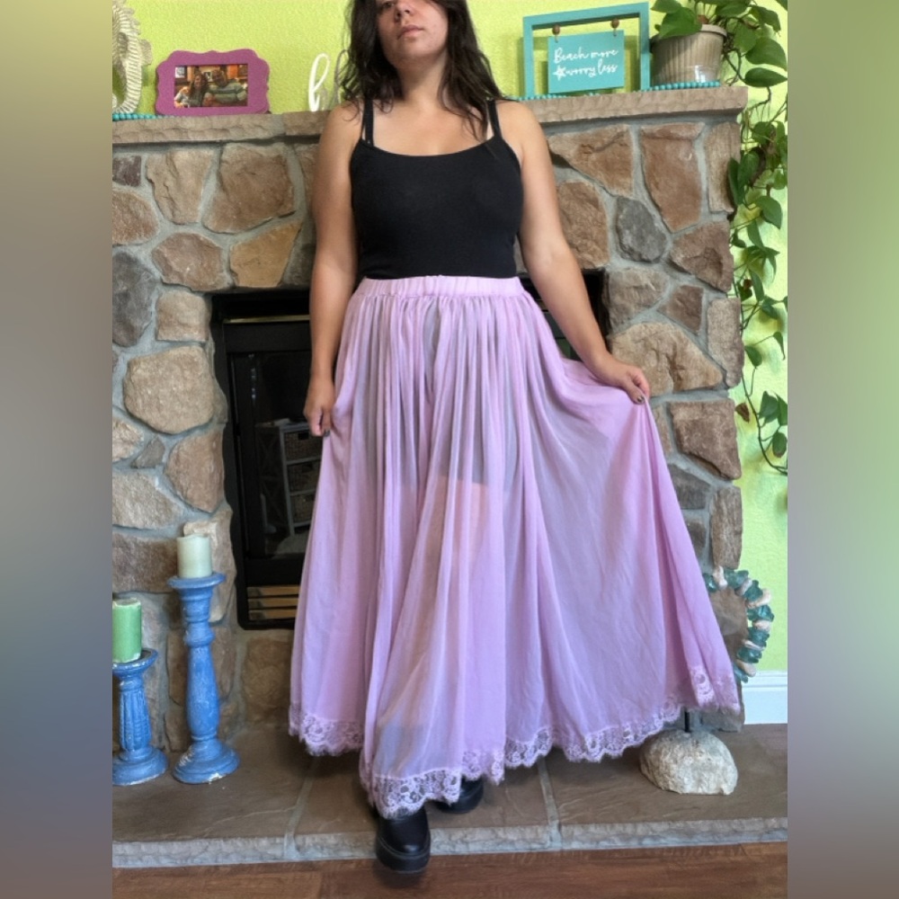 NWT Anthropologie Sheer Maxi Skirt - Picture 3 of 9